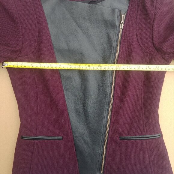 Iris Setlakwe Eggplant Maroon Moto Style Jacket Real Black Leather Size 2 - Picture 16 of 16